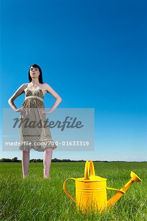 Woman With Watering Can