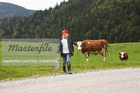 Girl on Dairy Farm
