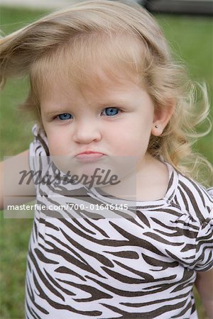 cute baby girl angry