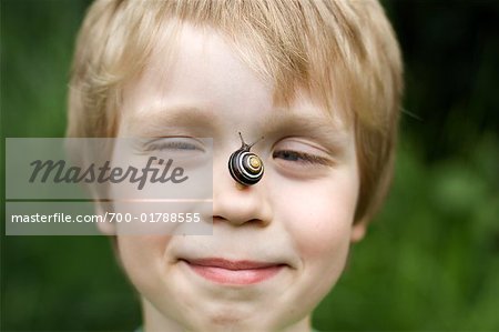Boy with a Snail on His Nose