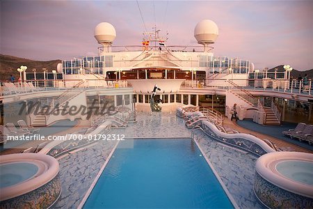 Deck of Cruise Ship in Morning