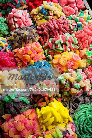 Candy Selection at La Boqueria, Barcelona, Spain