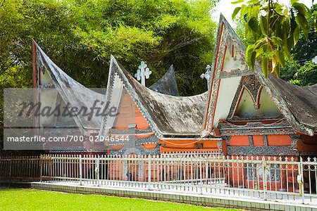 Traditional Buildings, Samosir Island, Sumatra, Indonesia