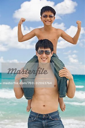 Father and Son at the Beach