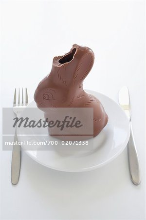 Chocolate Bunny with Bite Out of Ears