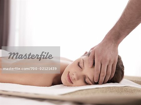 Woman Recieving Head Massage