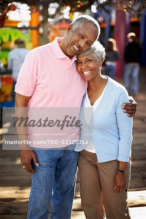 Couple at Amusement Park, Santa Monica Pier, Santa Monica, California, USA