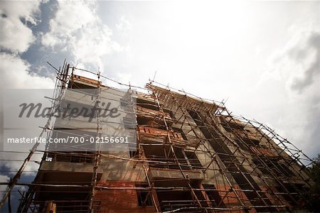 Scaffolding on Exterior of Building, Bangalore, India