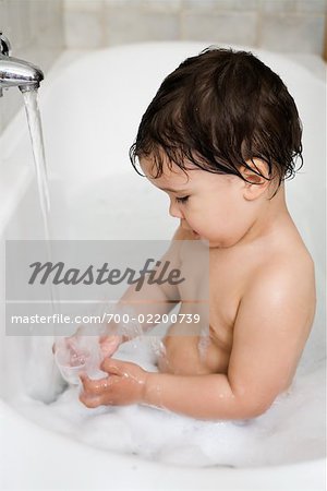 Boy in Bathtub, Rome, Latium, Italy