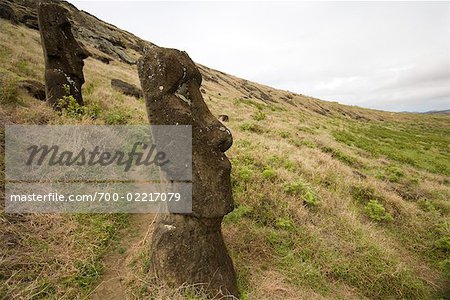 Moai, Rano Raraku, Easter Island, Chile