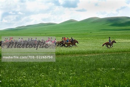 Naadam Festival Horse Race Near Xiwuzhumuqinqi, Inner Mongolia, China