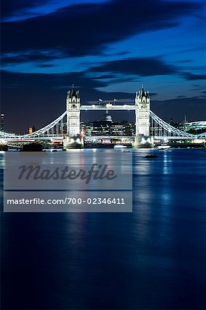 Tower Bridge at Night, London, England