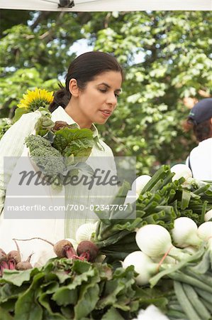 Woman Shopping at Farmer's Market