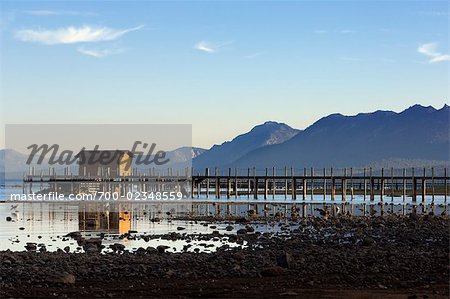 Pier at Lake Tahoe at Sunset, California, USA