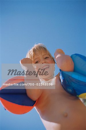 Boy Wearing Water Wings