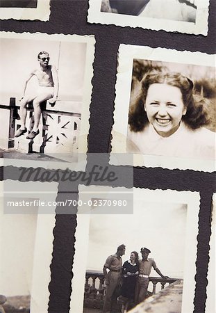 Close-up of Photo Album With Pictures From the 1940s