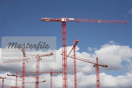 Cranes at Construction Site, HafenCity, Hamburg, Germany