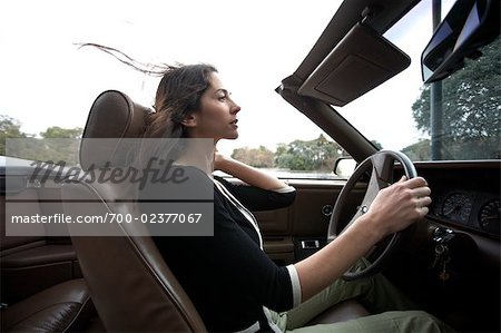 Woman Driving Convertible