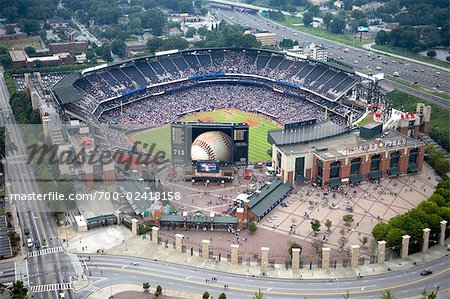 Fisheye inside Atlanta Braves Turner Field at night - MetroScenes