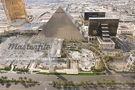 Aerial view of Paris Hotel and Casino the Strip, Las Vegas, Nevada