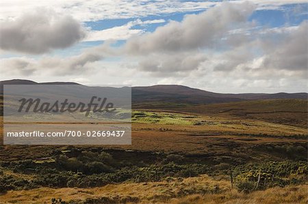 Overview of Pastureland, Connemara, County Galway, Ireland