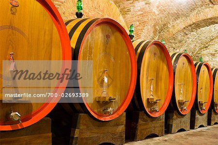 Wine Barrels, Montepulciano, Siena, Tuscany, Italy