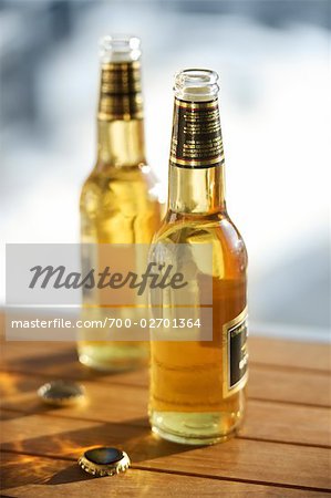 Beer Bottles on Table