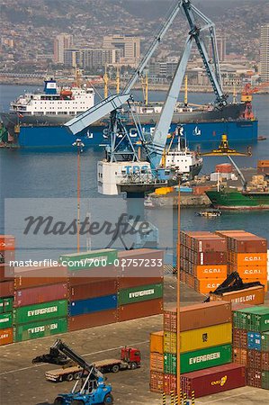 Cargo Containers, Port of Valparaiso, Valparaiso, Chile