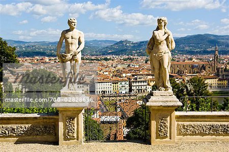 View of Statues From Boboli Gardens, Florence, Tuscany, Italy