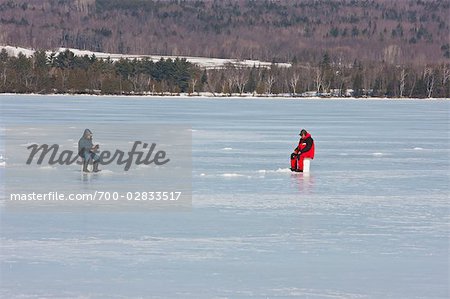 Ice Fishing in Magog, Quebec, Canada