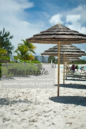 Tiki Umbrellas on the Beach, Turks and Caicos