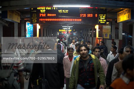 Interior of Train Station, Delhi, India