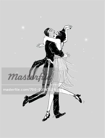 Illustration of 1920s Swing Dancers