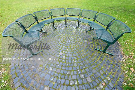 Park Benches in Semicircle