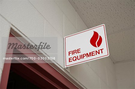 Fire Equipment Sign in School