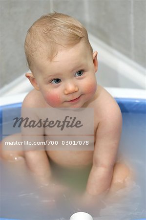 Baby Having a Bath