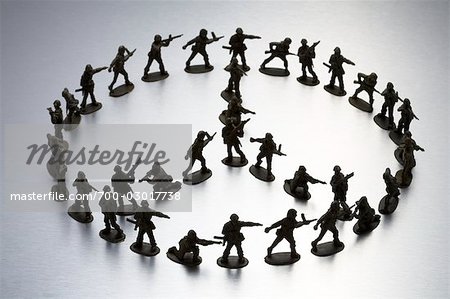 Toy Soldiers in the Shape of a Peace sign