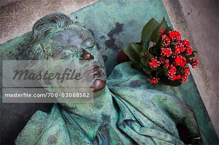 Grave of Journalist Victor Noir, Pere Lachaise Cemetery, Paris, France