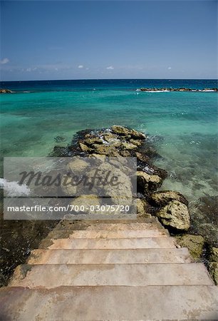 Steps Leading to Ocean, Curacao, Netherlands Antilles