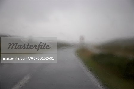 Driver's Perspective of Road in Rain