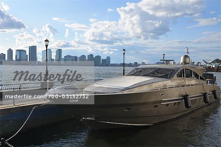 Boat Anchored in the Port at the World Financial Centre, New York City, New York, USA