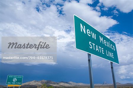 New Mexico State Line Sign, USA