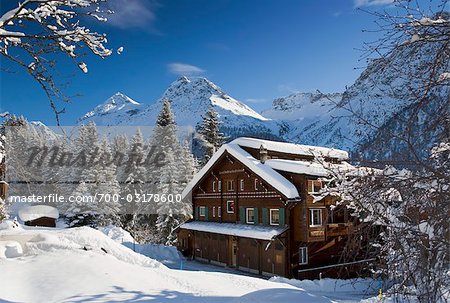 Chalets in Winter, Arosa, Switzerland