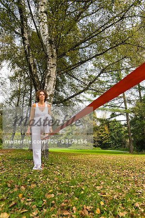 Woman Slacklining