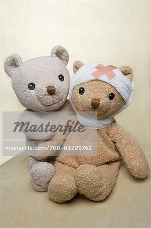 Teddy Bear with Bandage on Head