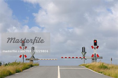 Railway Crossing, Sylt, North Frisian Islands, Nordfriesland, Schleswig-Holstein, Germany