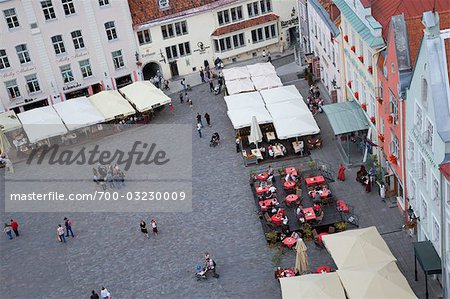 Overview of Old Town Square, Tallinn, Estonia