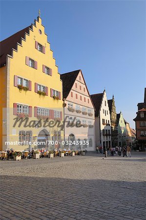 Historic Center, Market Square, Rothenburg ob der Tauber, Ansbach District, Bavaria, Germany