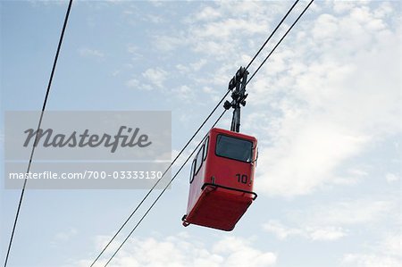 Red Cable Car in Summer, St. Gilgen, Salzburg, Austria