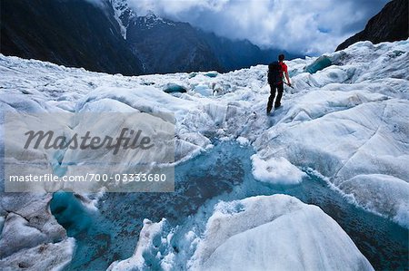 Woman Heli-Hiking, Franz Josef Glacier, South Island, New Zealand